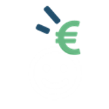 scherpe leaseprijs icoon - witte smiley met groen euro