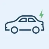blauw elektrische lease auto icoontje