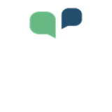 persoonlijk contact icoon - twee poppetjes met tekst bubbel